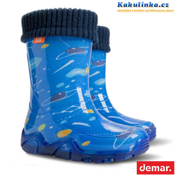 Dětské zateplené holínky Demar (kosmos) - velikost 26/27 - Kliknutím na obrázek zavřete